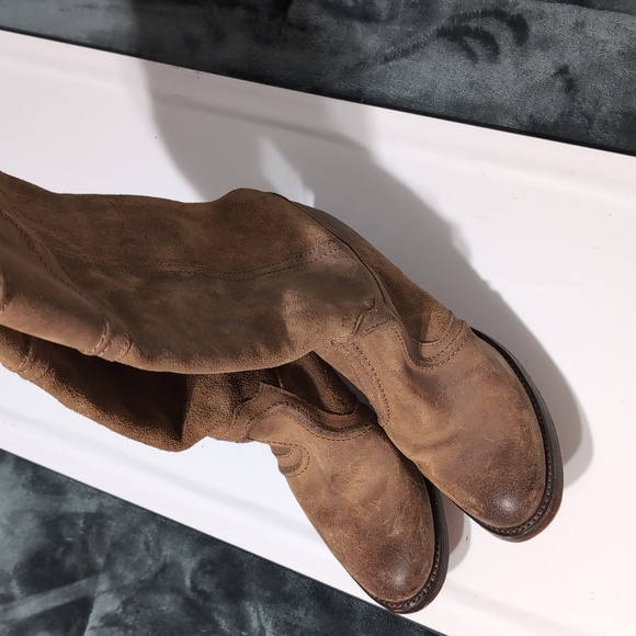 Frye Jane Stitch Oiled Suede Leather Boots Distressed Women’s Size 8.5 - Picture 4 of 6